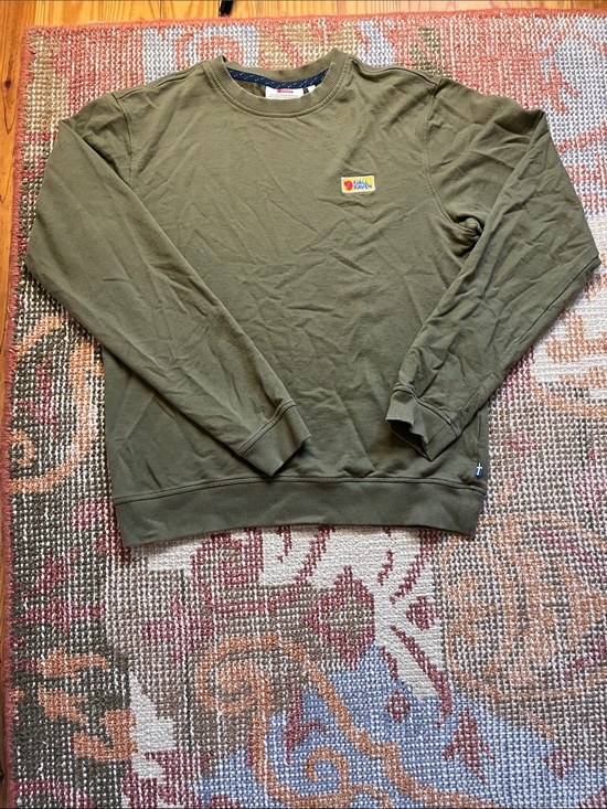 Fjallraven Other - Fjällräven Vardag Sweater Men’s Small Green Organic Cotton Logo Patch Crewneck